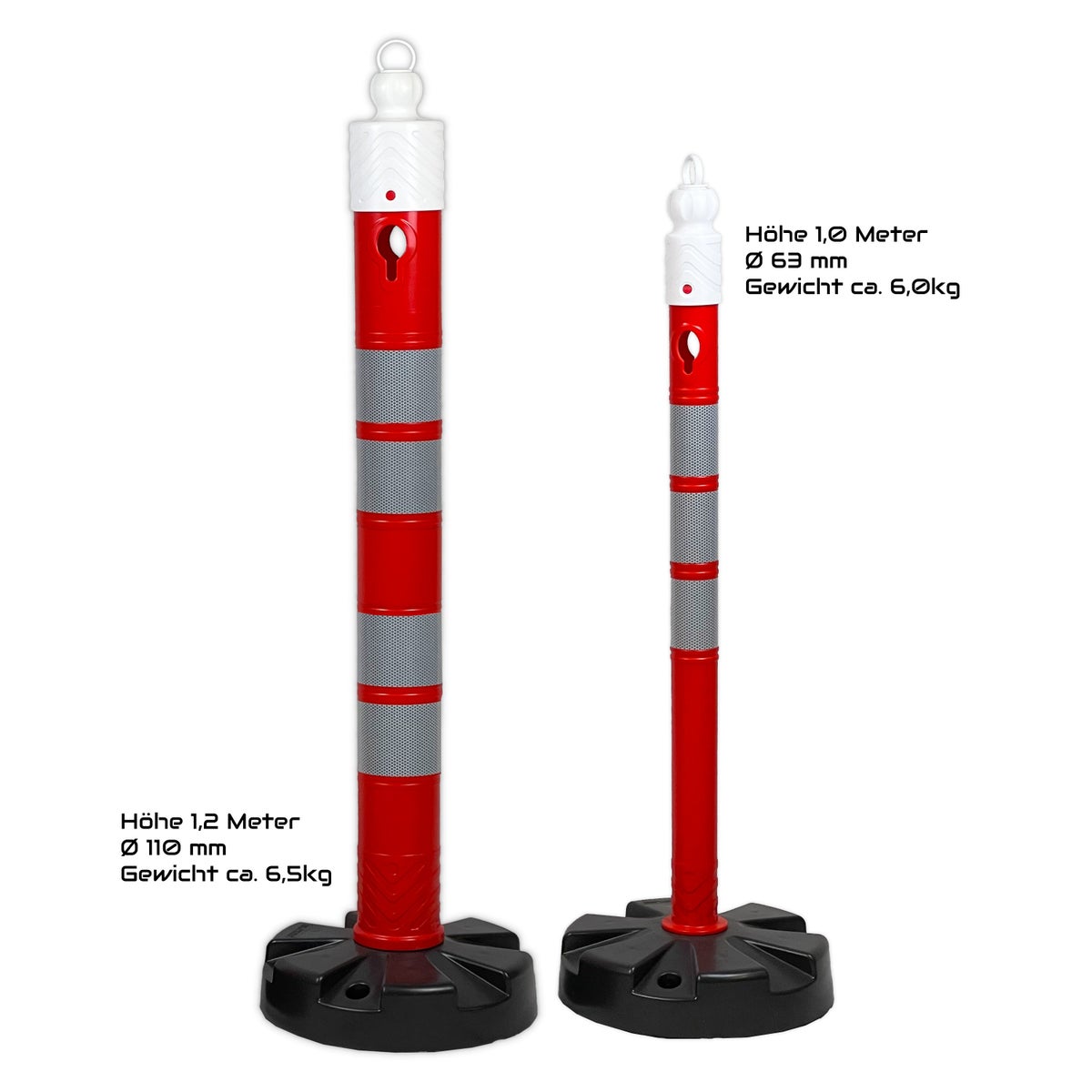 Accessoires voor kunststof kettingpalen - vervangingsvoet, vervangingspaal of montage-/montageset