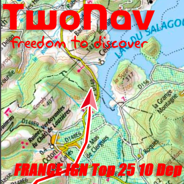 Compteur vélo TWONAV FRANCE IGN TOP25 10 DÉPARTEMENTS UNI