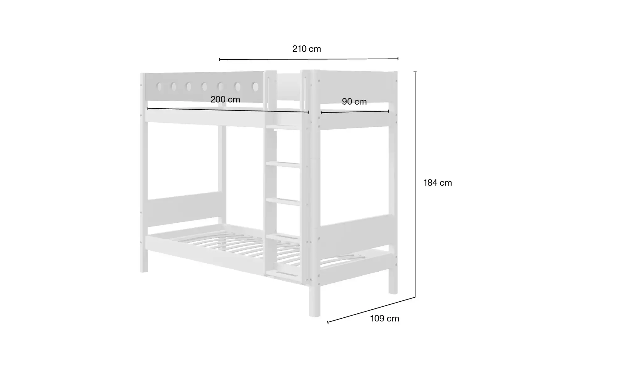 FLEXA Maxi Etagenbett (Höhe 184 cm) Flexa White