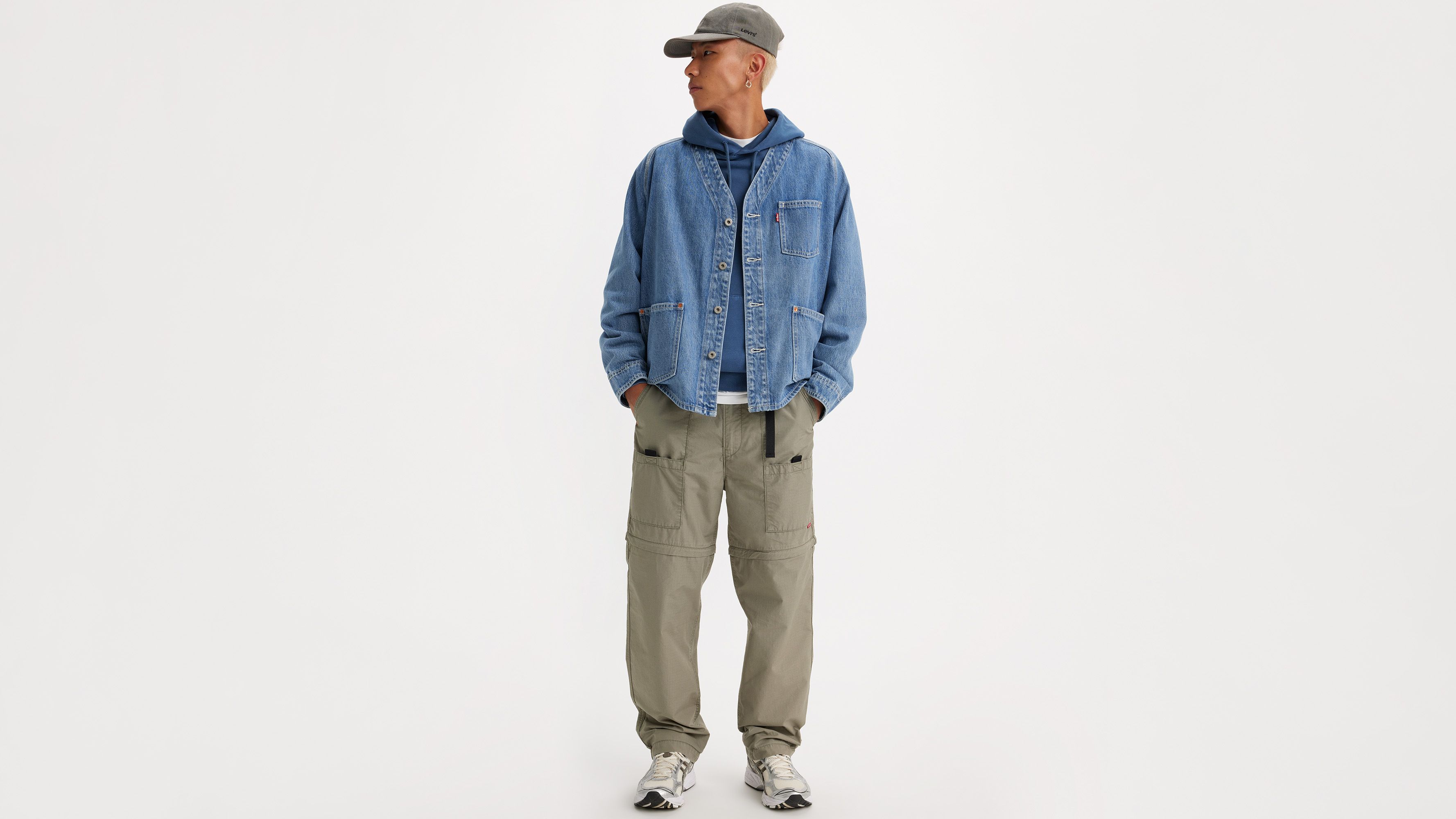 Pantalon utilitaire convertible en short - Smokey Olive Non-Stretch Ripstop - Gris