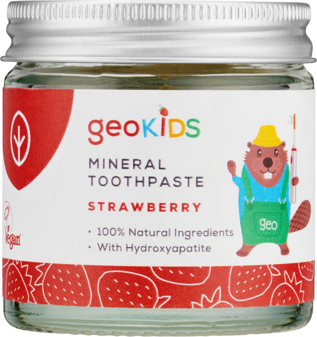georganics  geoKIDS Mineral Toothpaste Strawberry & Hydroxyapatite, 50 ml