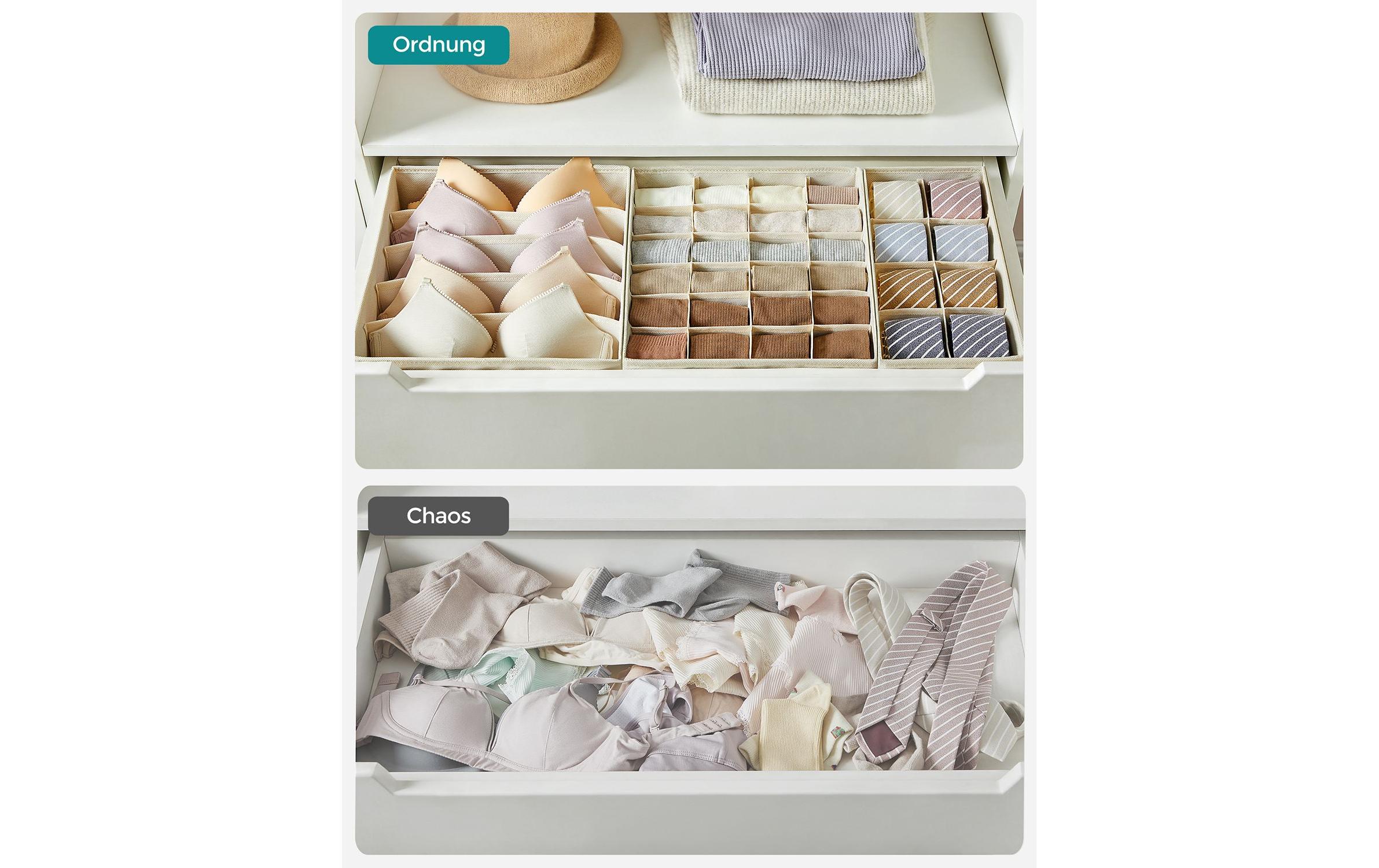 Flatbox BeigeUnterwäsche-Organizer 8er Set