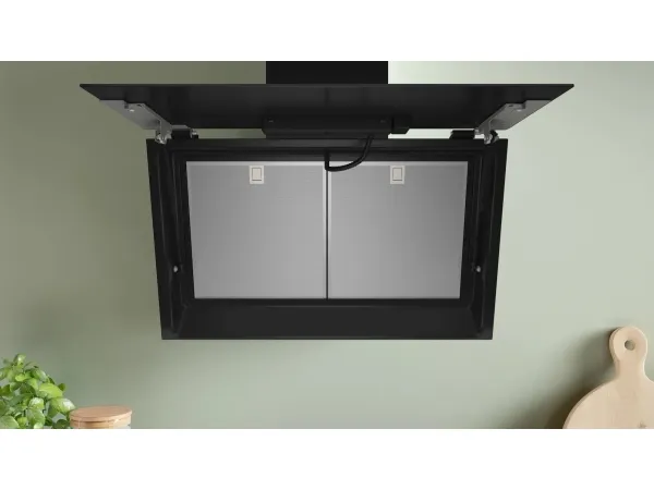 Bosch Serie | 6 DWK81AN60 - Hætte - skorsten vinklet - bredde: 79 cm - dybde: 43.3 cm - udtrækning og recirkulation (-) - sort