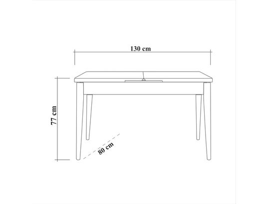 CONCEPT1 - Table Vina extensible noyer 130 x 80 x h77
