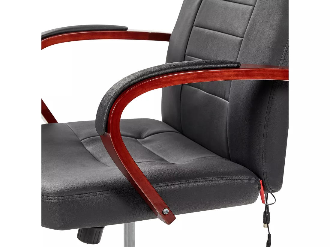 Fauteuil massant avec fonction chauffante DIAMOND Cuir Noir