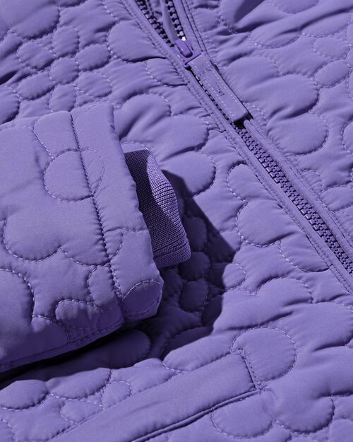 manteau enfant rembourré à fleurs violet