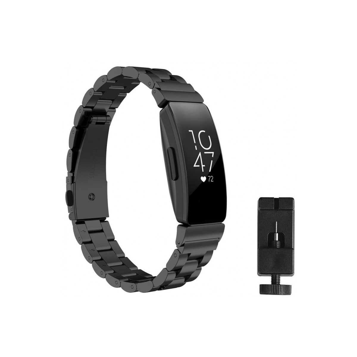 Rustfritt stål armbånd FITBIT Inspire / Inspire HR - Svart
