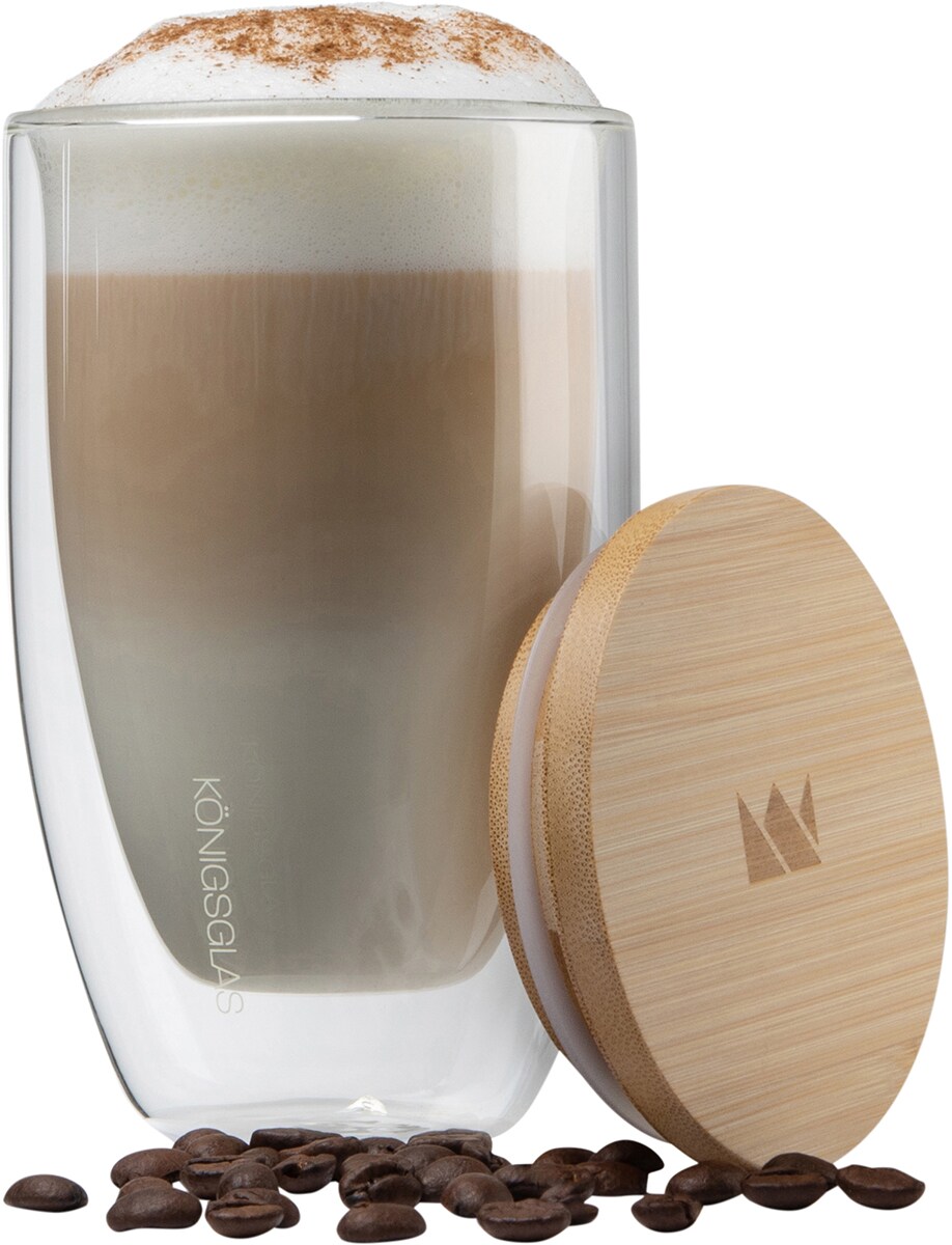 Königsglas Macchiato, Latte Macchiato-Gläser by Heidenfeld, 300 ml, Set, doppelwandig, handgefertigt (2er Set)