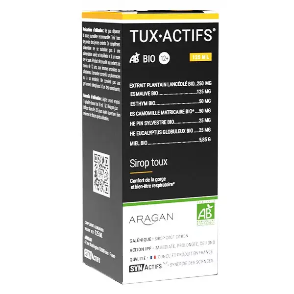 Aragan - Synactifs - TUXActifs® BIO 12+ Throat Comfort - Camomila - 125 ml