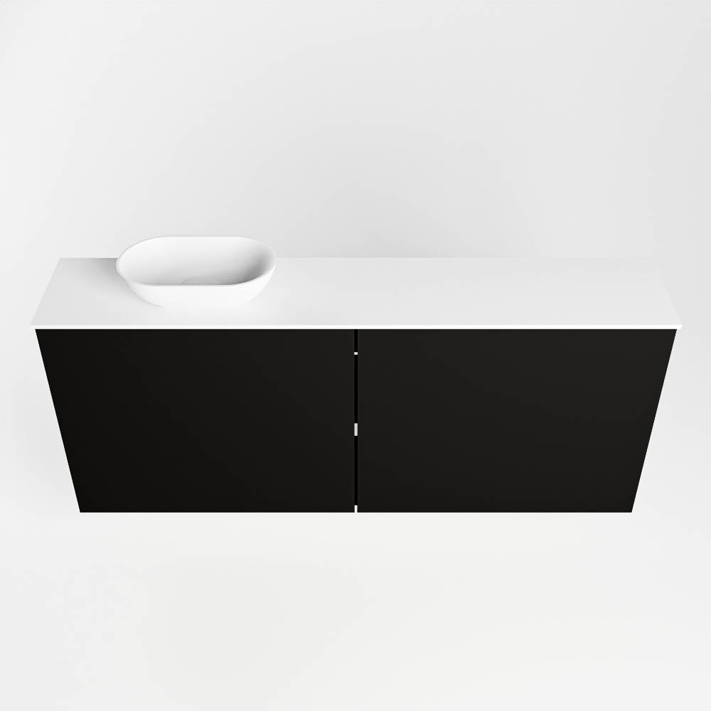 Mondiaz Fowy toiletmeubel 120cm urban met witte waskom links zonder kraangat