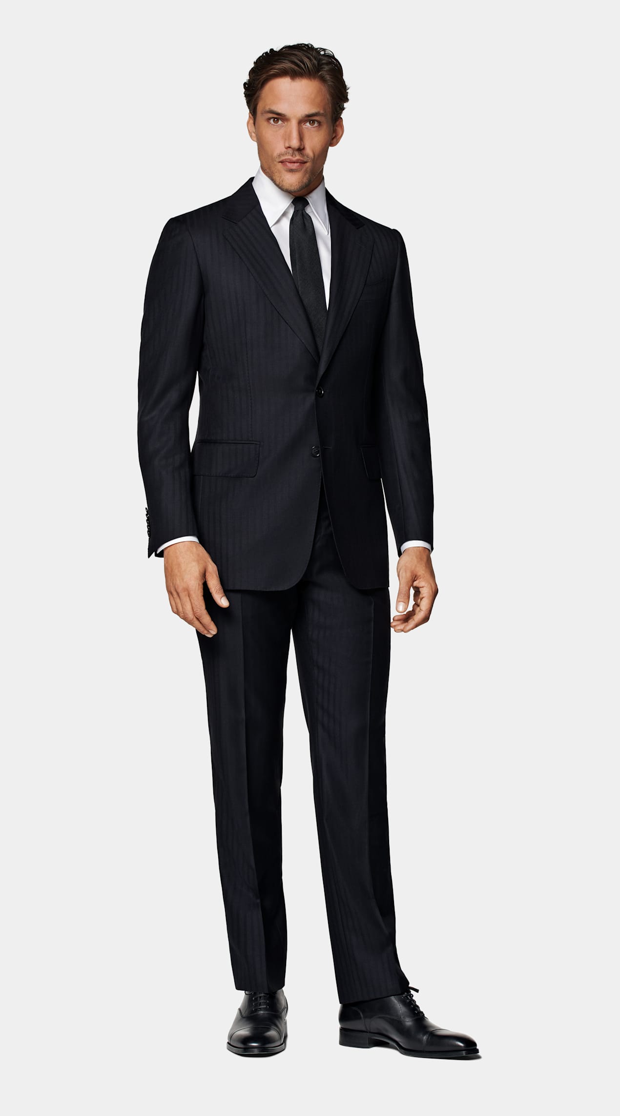 Costume Milano coupe Tailored bleu marine à rayures