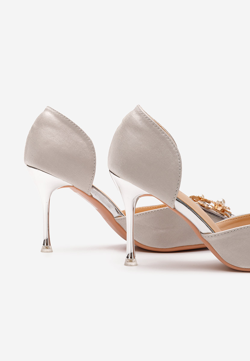 Chaussures élégantes à talon argent Amina