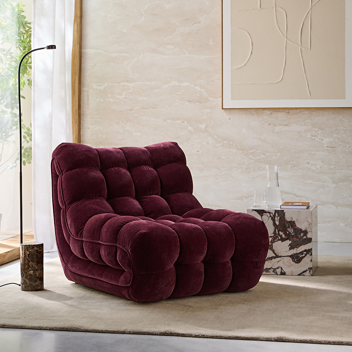 AM.PM<br>Poltrona estofada em veludo chenille, Jud