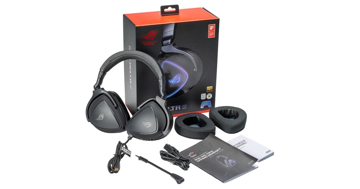 ASUSROG Delta S over-ear gaming headset  (Zwart, Pc, PlayStation 4, PlayStation 5, Xbox One, Nintendo Switch)