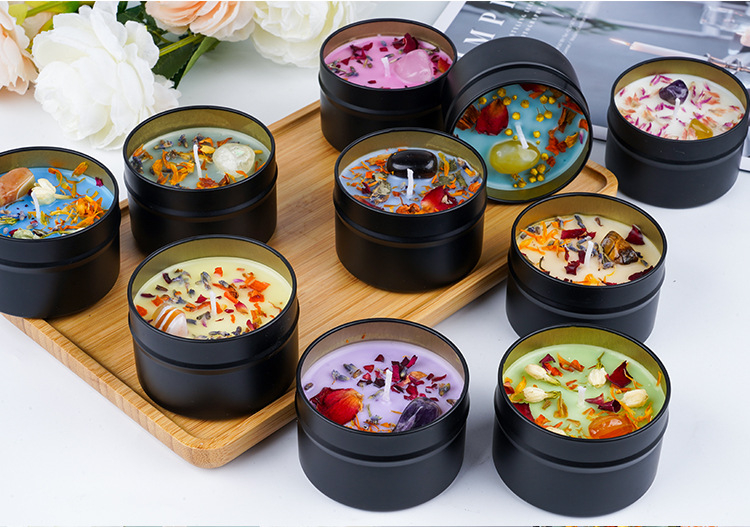 Duft Kerze in Dose Aromatherapie Sojawachs Kerze Home Deko Blumen - Meeresbrise