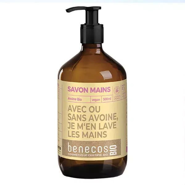 Sabonete líquido orgânico de aveia Benecos para as mãos, 500ml