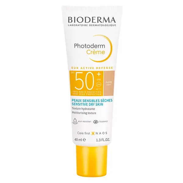 Protetor solar com cor Bioderma Photoderm Max para pele seca e sensível FPS 50+ 40ml