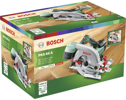 Bosch PKS 66 AF handcirkelzaag inclusief geleiderail en zaagblad