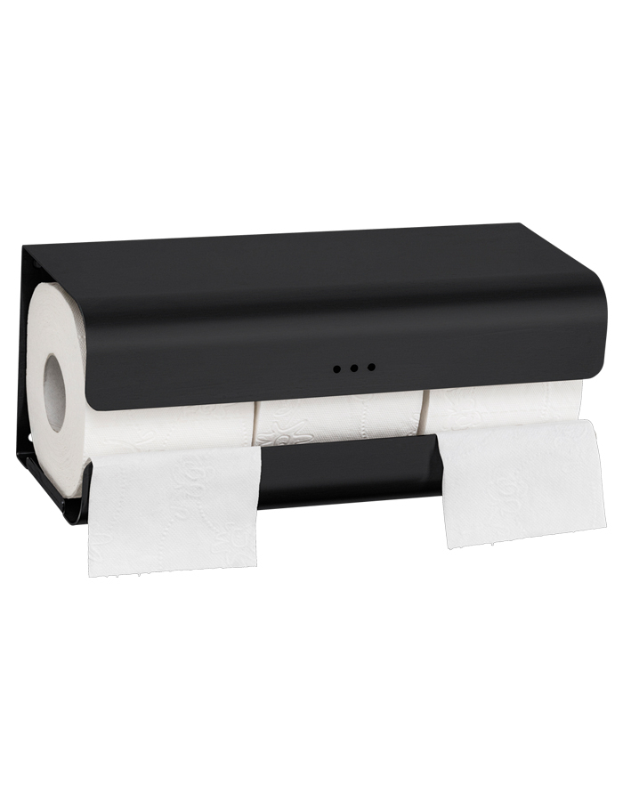 Proox One driedubbele toiletrol houder zwart