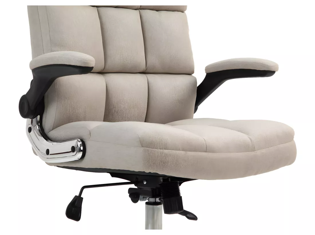 Chaise de bureau MCW-J21, tissu/textile gris-clair