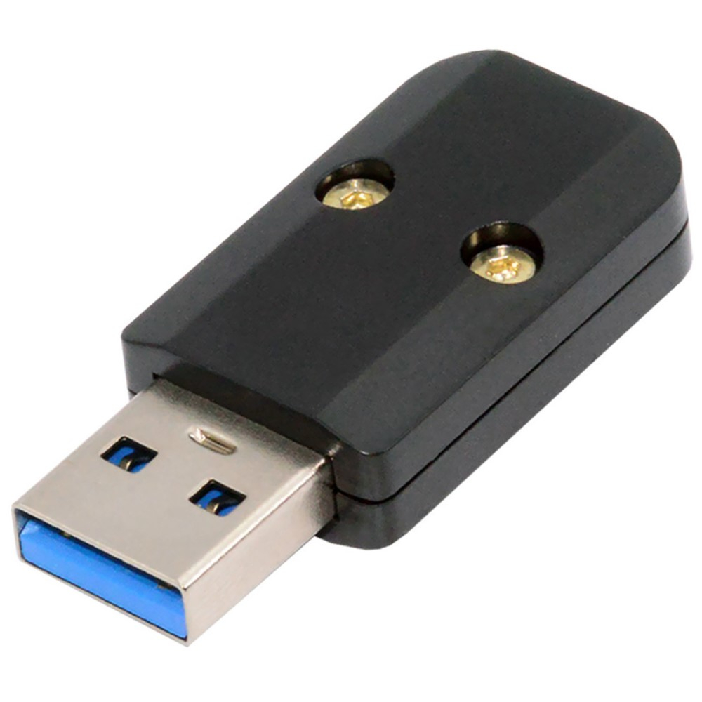 USB A Stecker Steckverbinder zum Löten mit Lötkontakt und Aluminiumgehäuse für 6.0mm Kabel - Schwarz