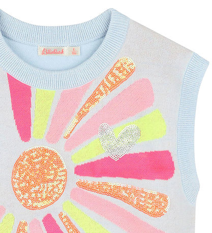 Billieblush Top - Strick - Ice Wasser/Multi m. Pailletten