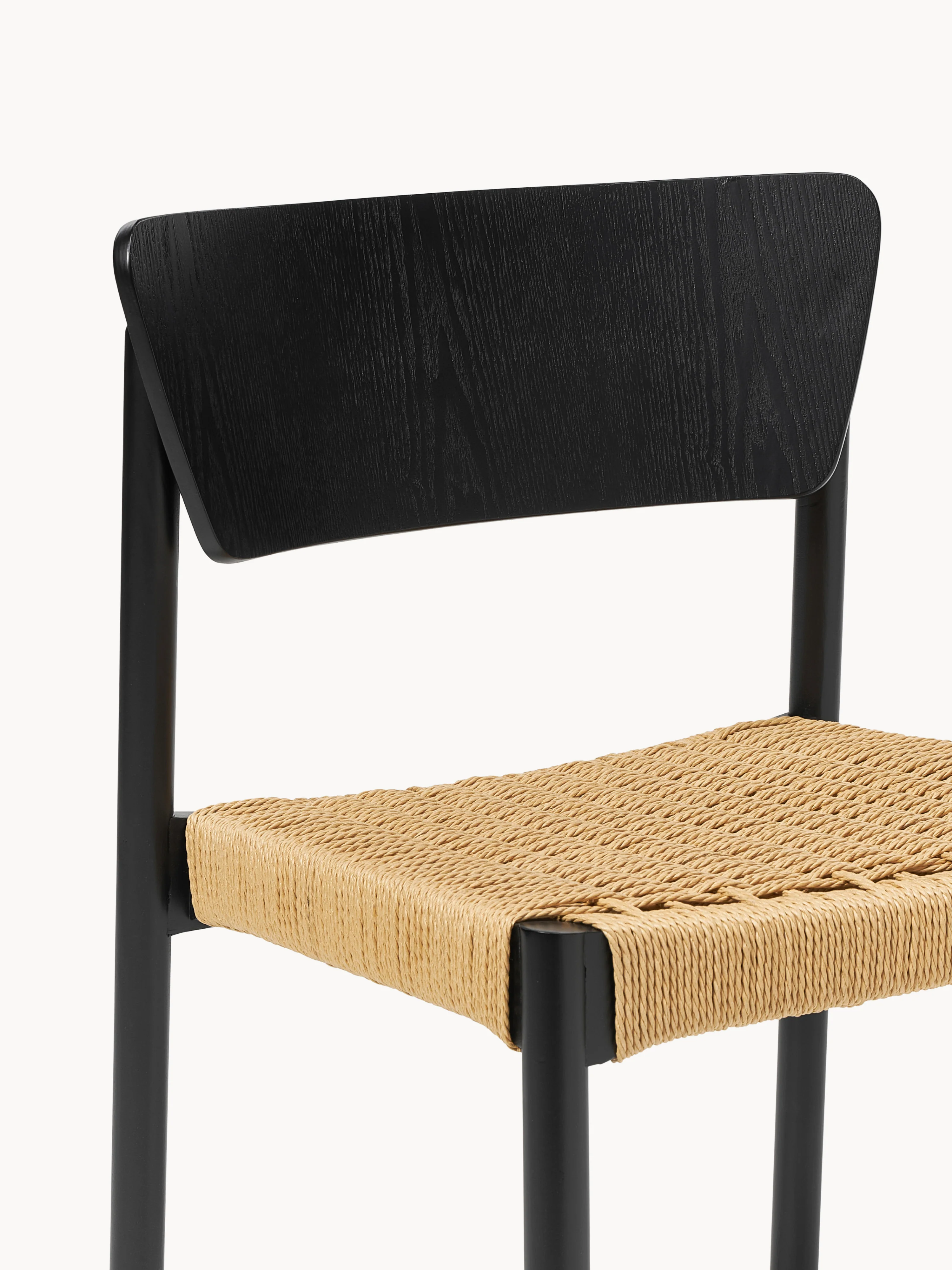 Houten stoelen Danny met rotan zitvlak, 2 stuks