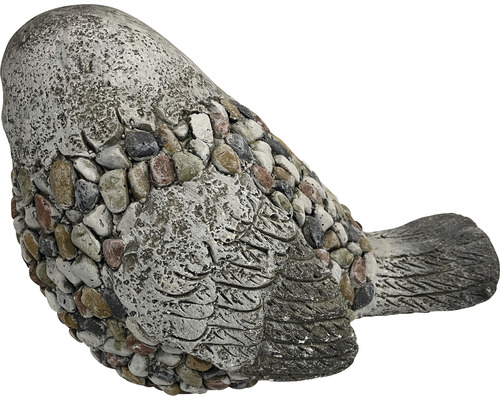 Tuinfiguur, decoratief figuur, Lafiora vogels, glasvezel, 27,5 x 19,5 x 23 cm, grijs