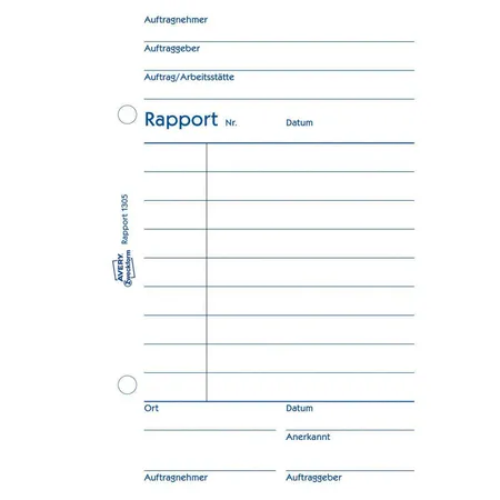 Avery Zweckform 1305 Rapport, A6, mit Blaupapier, 100 Blatt
