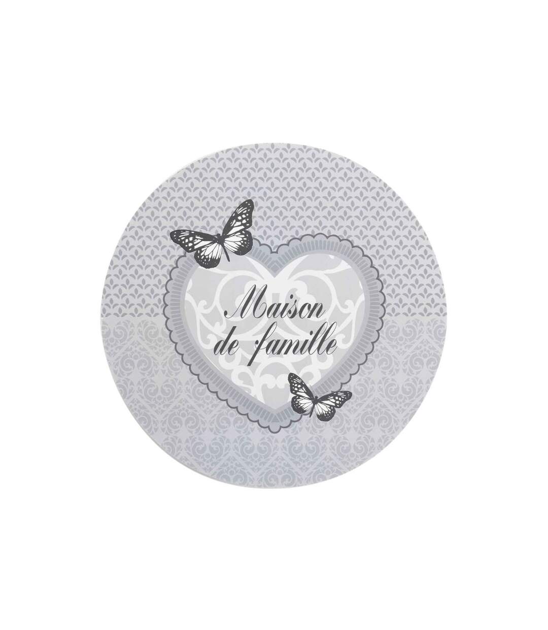 Set de Table Rond Imprimé Family Home 36cm Gris