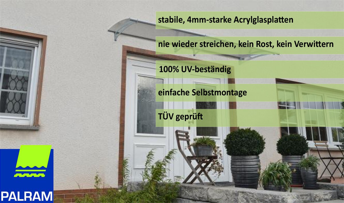 Palram Canopia AquilaVordach, anthrazit, klar 300x92x17,5 in cm (LxBxH)