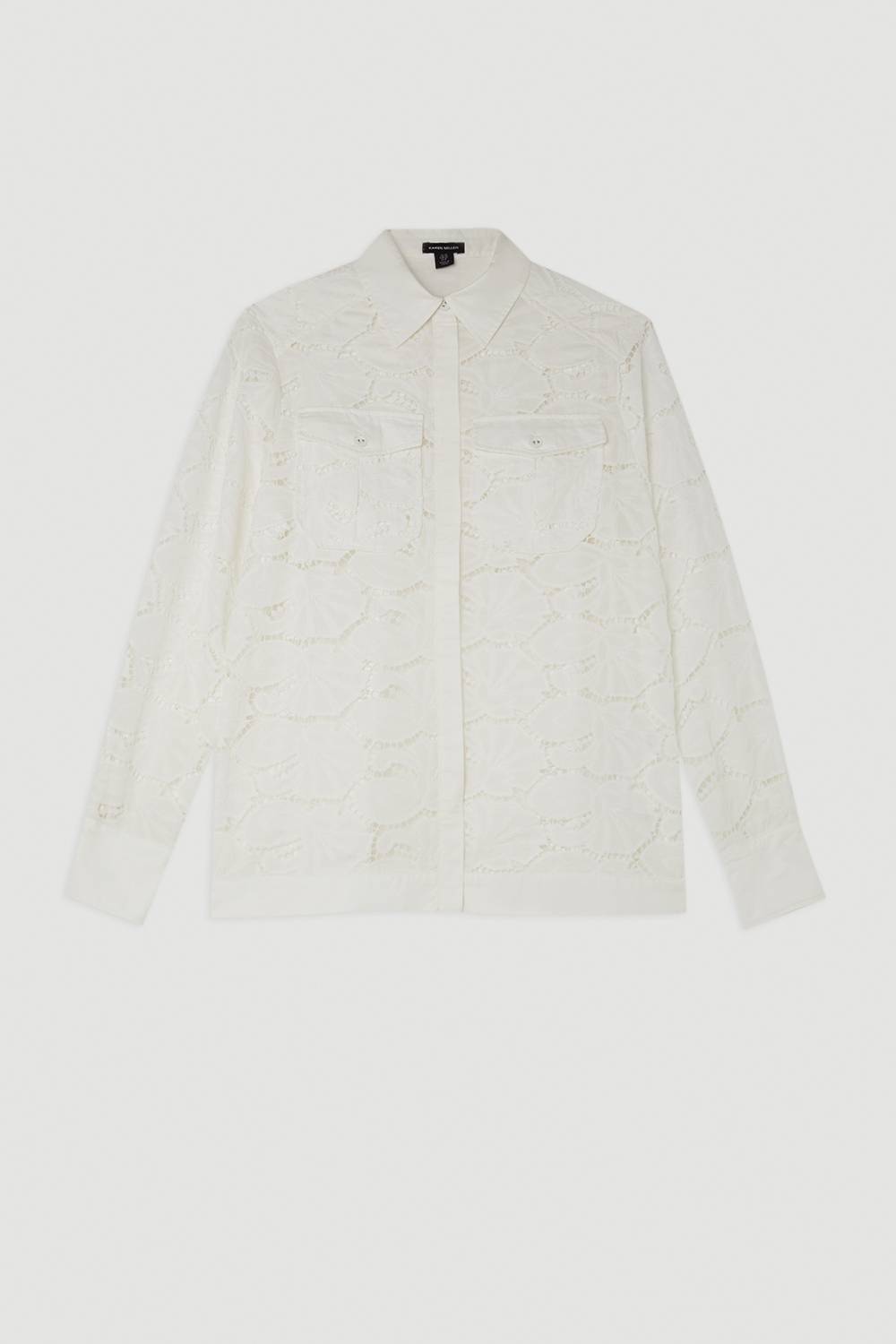 KarenMillen Chemise en coton ajouré tissé