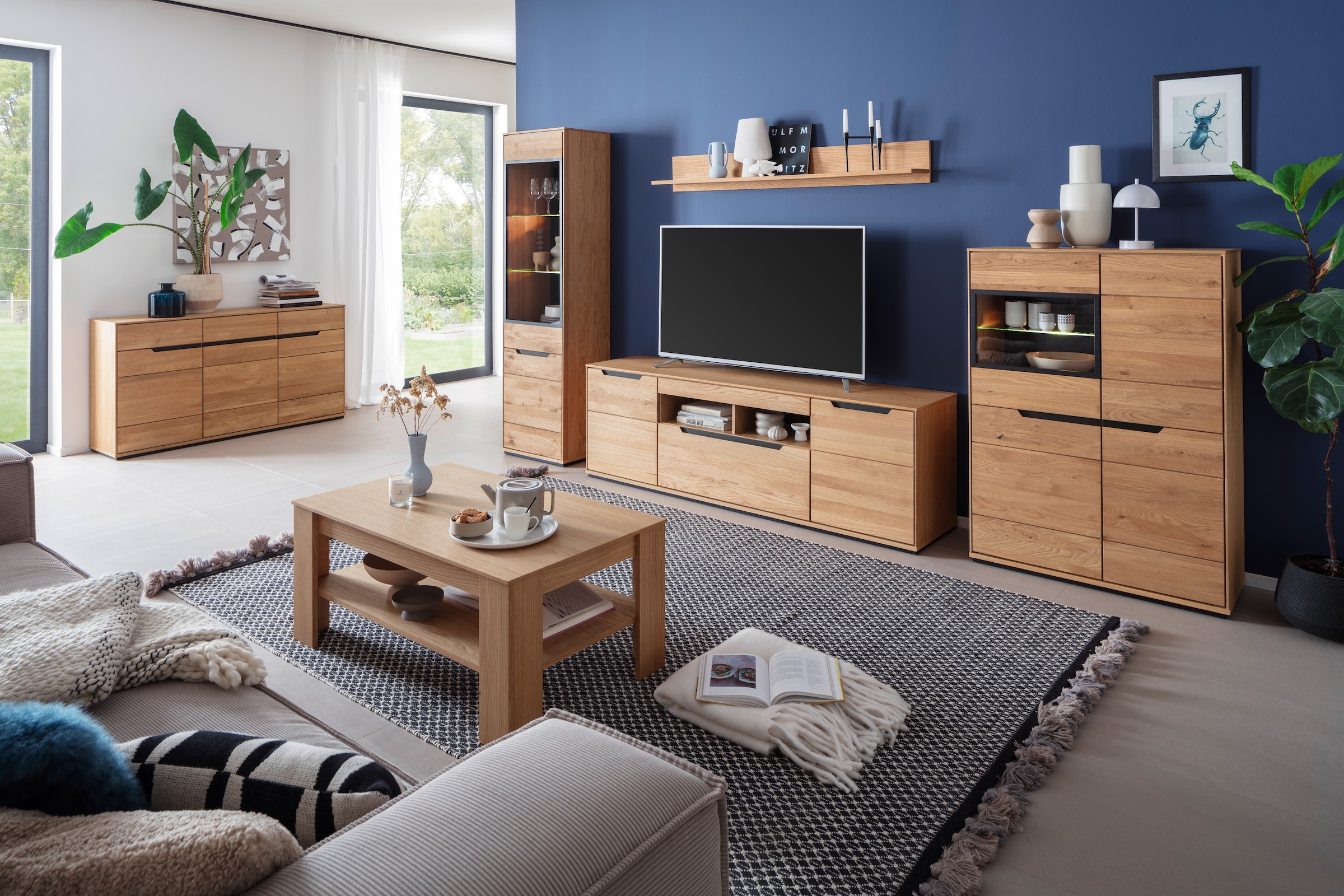 MCA living Wohnwand »Araya Wohnkombination II« Komplett-Set, optional: Glaskantenbeleuchtung, 4 Stk. tlg.
