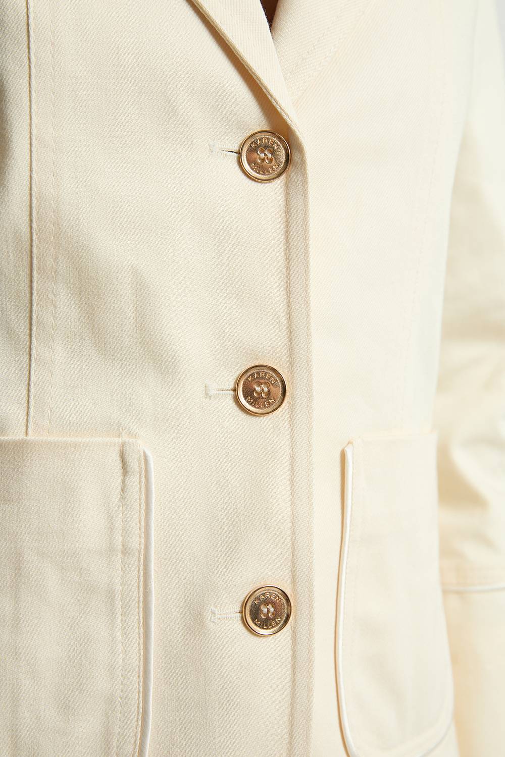 KarenMillen Blazer Cintré À Simple Boutonnage Avec Détails De Passepoil Contrastant