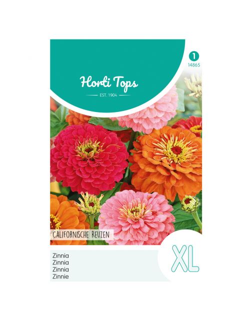 Hortitops Zinnia Californische Reuzen Gemengd - Bloemenzaden - 1.5 g