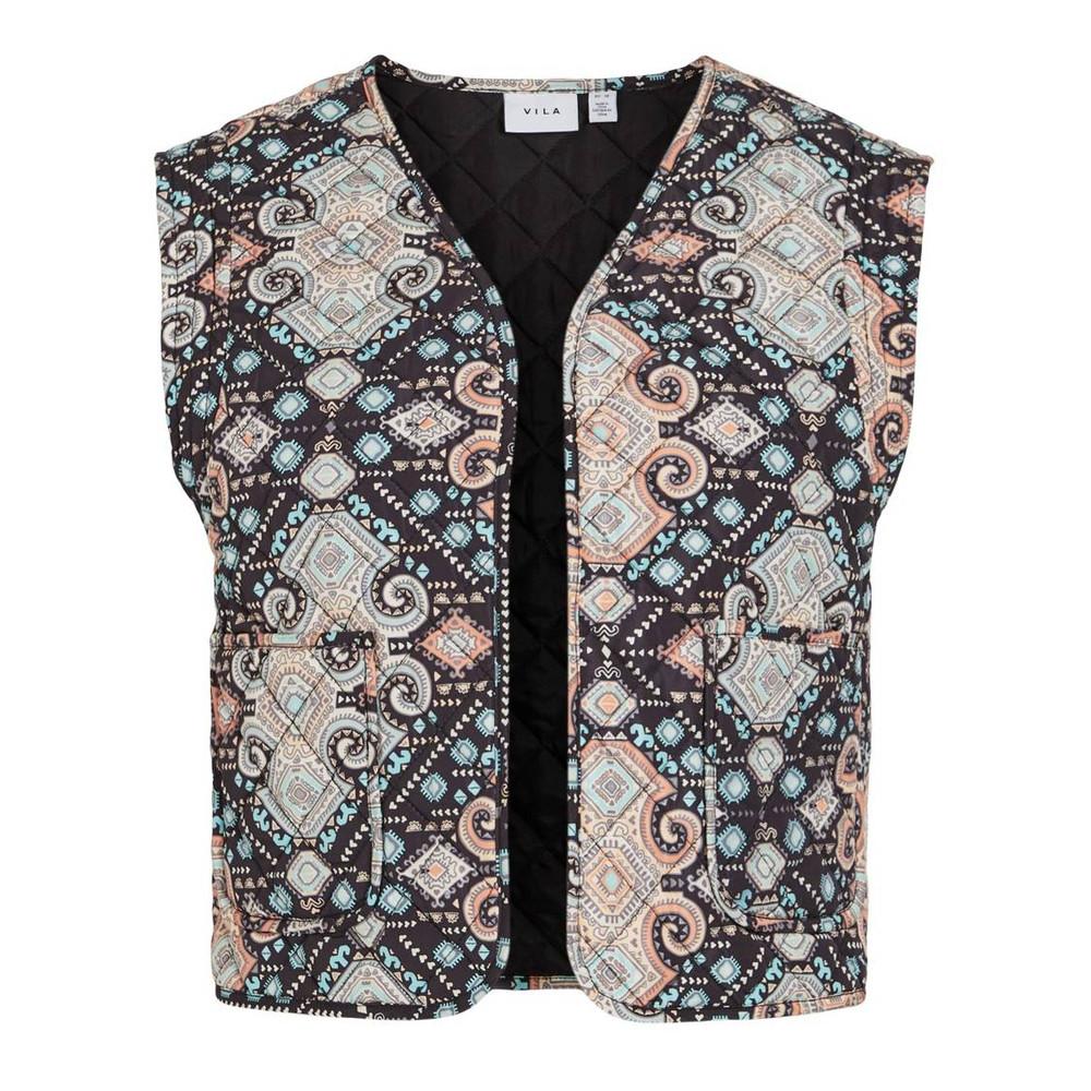 Vila Gilet Noir à motif Femme Vila Vietra Quilted