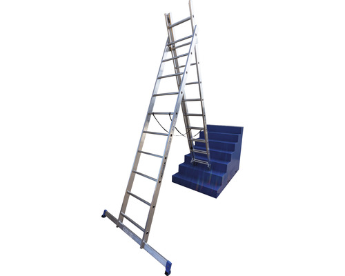 WERNER Multifunctionele ladder, uitschuif-, trap- of schuifladder, aluminium, 3-delig, 3 x 10 sporten, werkhoogte 6,5 m