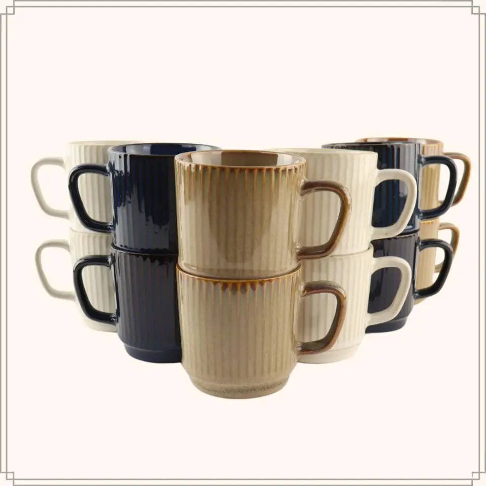 OTIX Koffiekopjes Set van 12 Stuks 270 ml Div. Kleuren Keramiekoduct