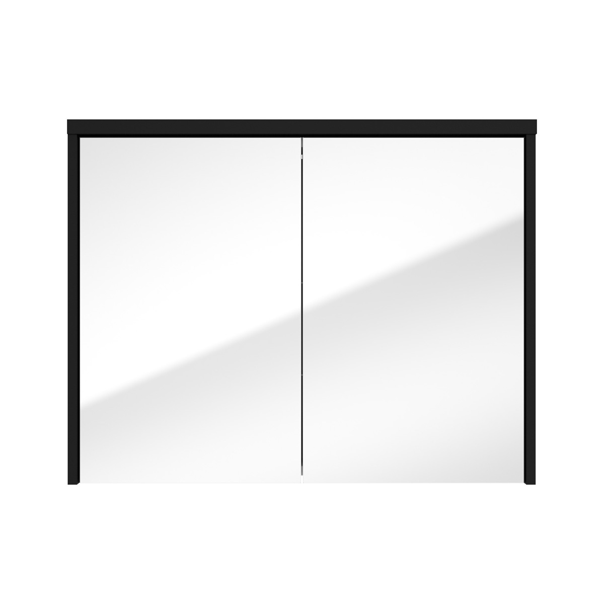 Fontana Basic spiegelkast 80cm met 2 deuren zwart mat