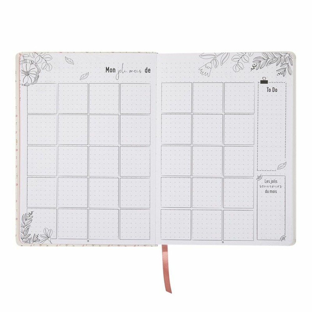 Carnet à points - daily journal rose - a5