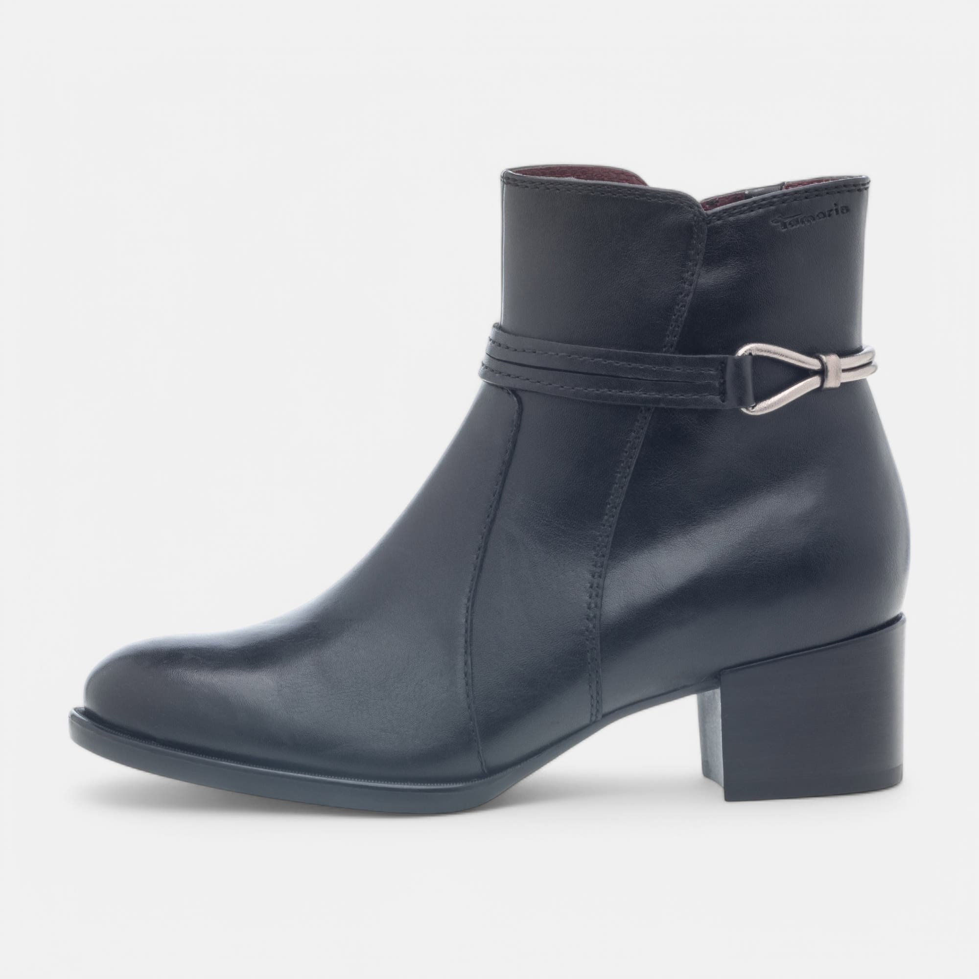 Bottines à talon Femme en cuir noir