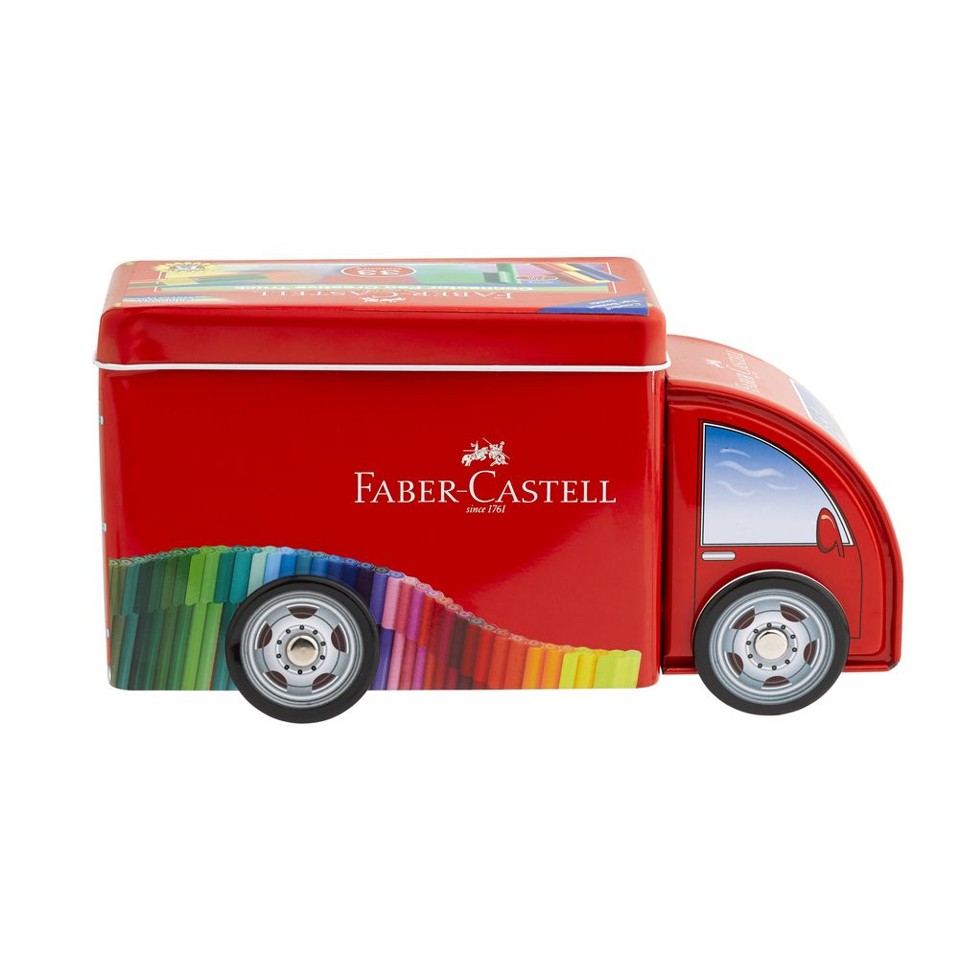 Faber-Castell - Connector tusser i sjov metalbil, 33 stk