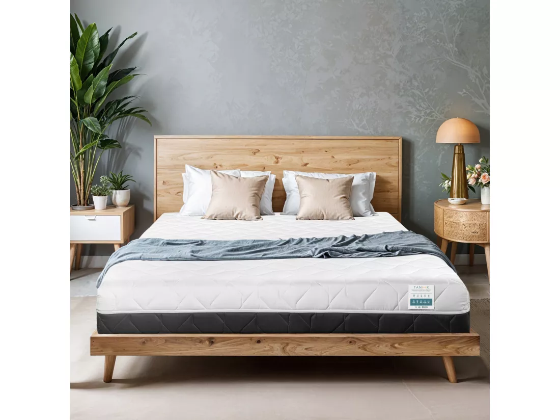 TANHK Matelas de circulation d'air frais 180x200, 20cm, Souple à mi-ferme, Hypoallergénique, Housse amovible, Fabriquée en Italie