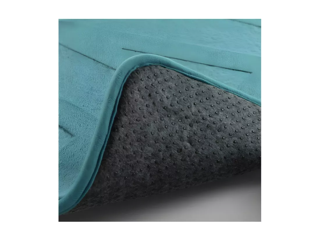 Tapis de Bain 45 x 75 cm Bain Bleu/Emeraude - Microfibre Relief