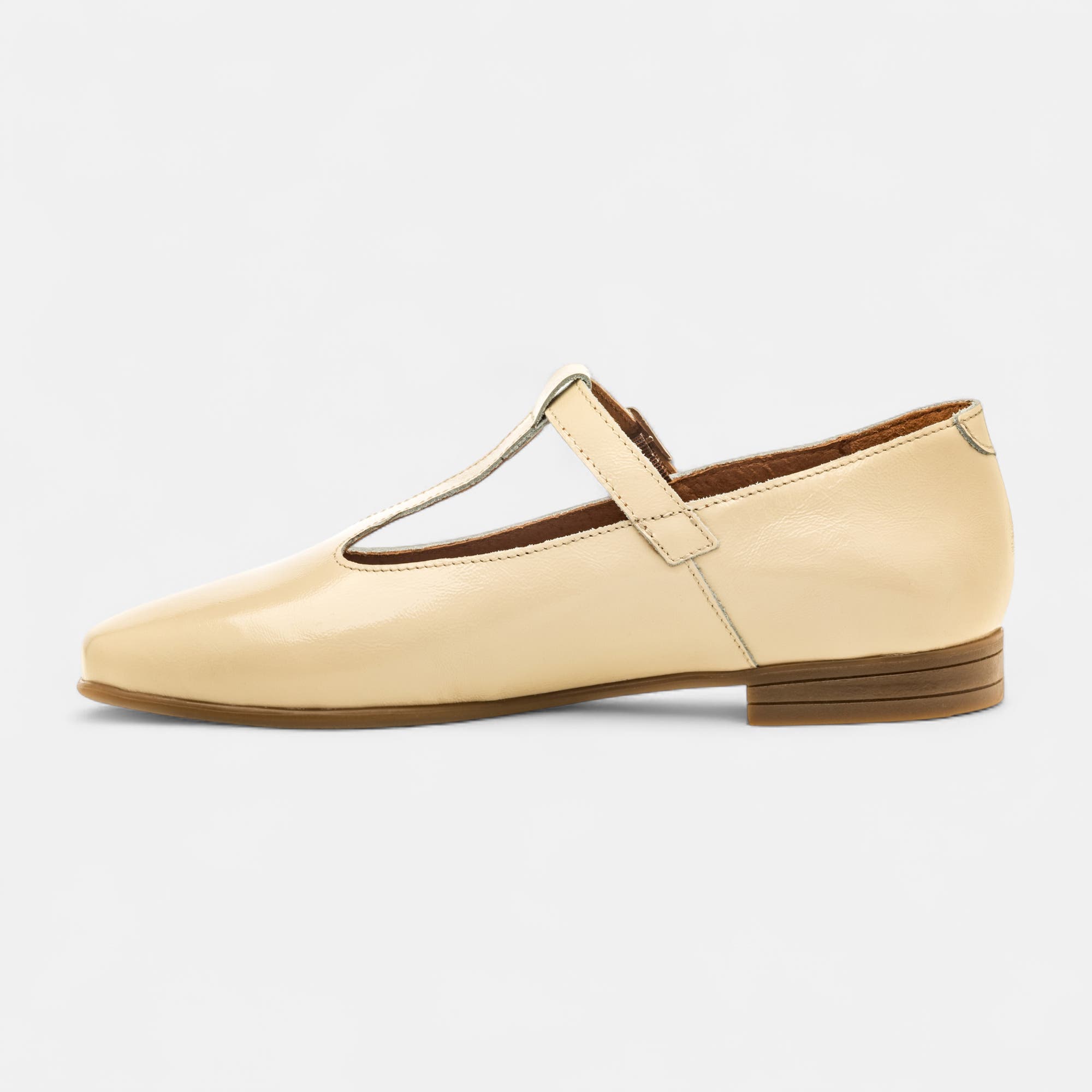 Ballerines Femme en cuir beige