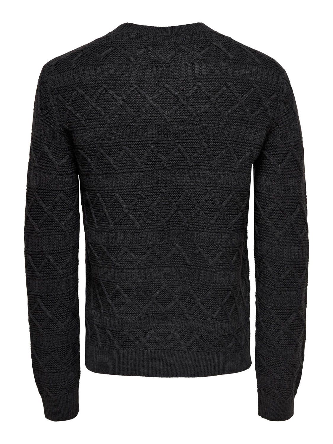 Only & Sons  Wade Reg 5 Struc Mock Neck Knit