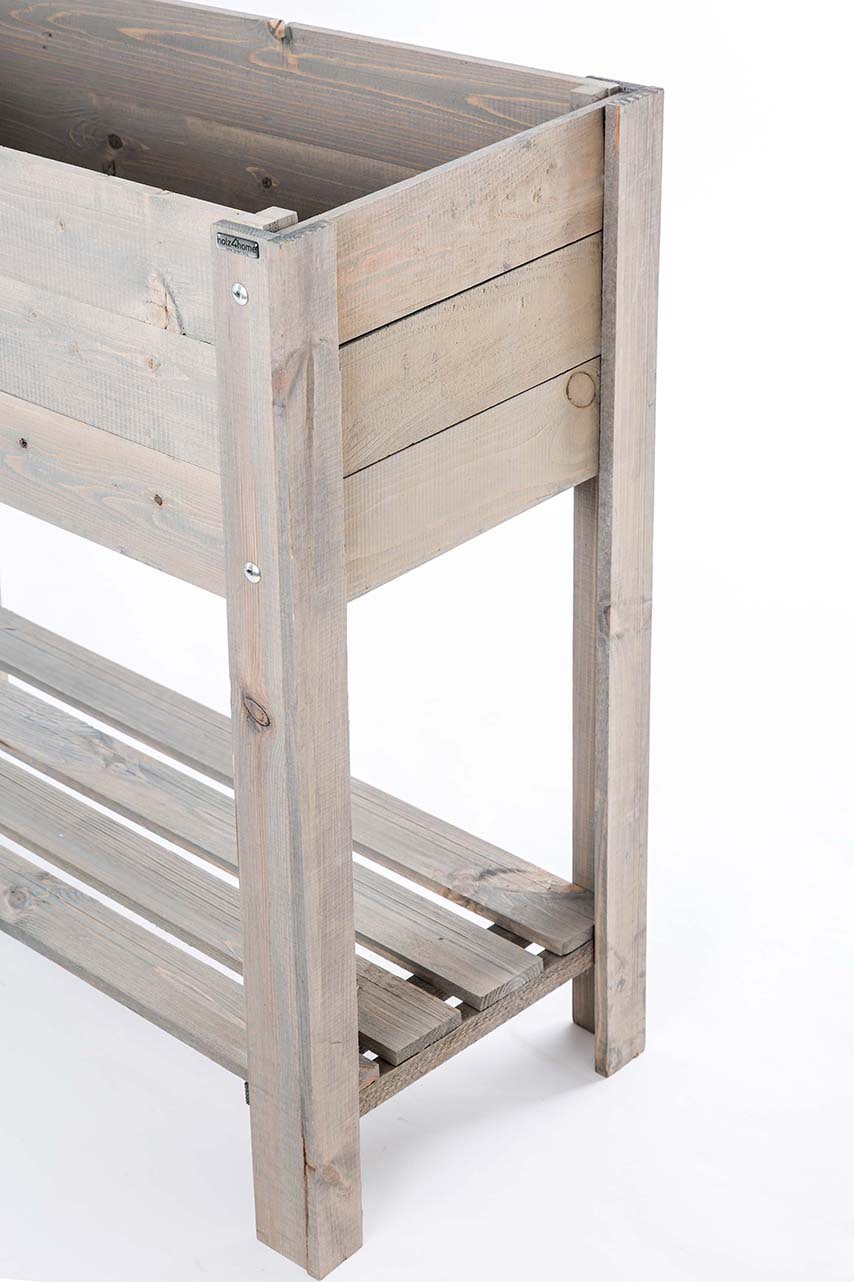 holz4home Hochbeet 80 x 37 cm grauweiß