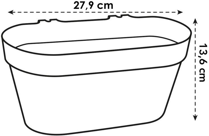 Elho muur bloempot Loft Urban antraciet 28 x 15 x 13,2 cm
