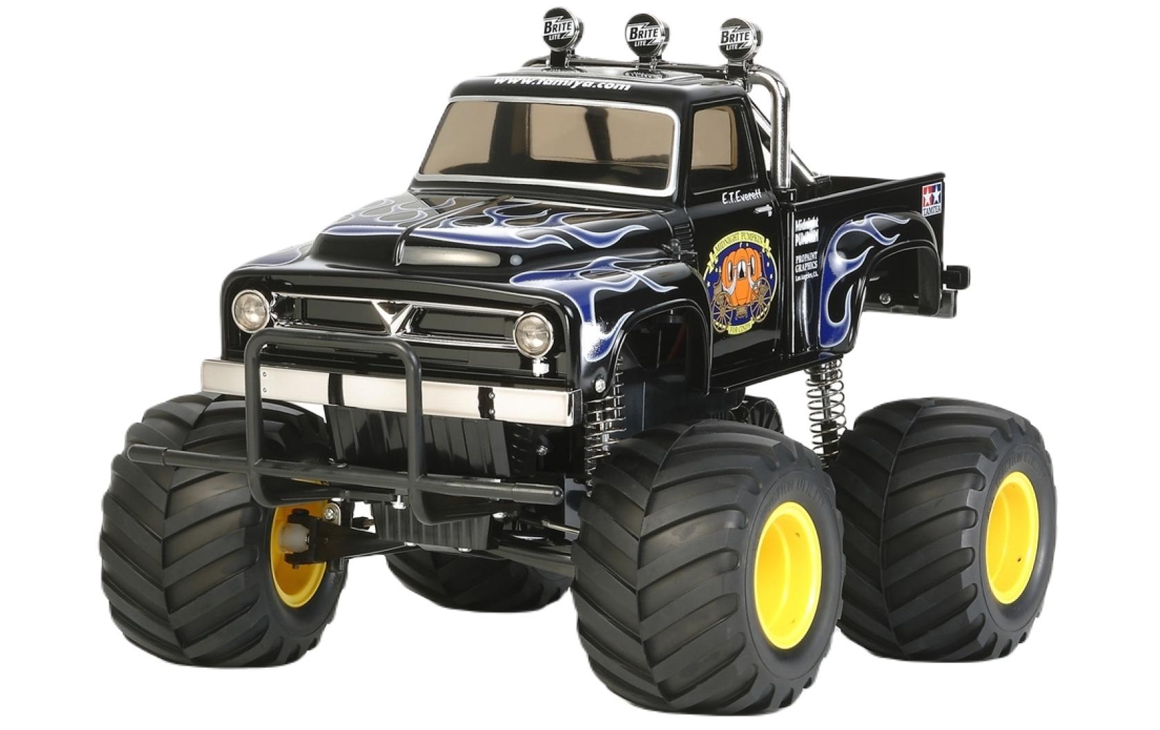 Monster Truck Midnight Pumpkin X-SA, RWD, ARTR, 1:12<br>Vormontierter Tamiya Midnight Pumpkin «Black Edition» Monstertruck