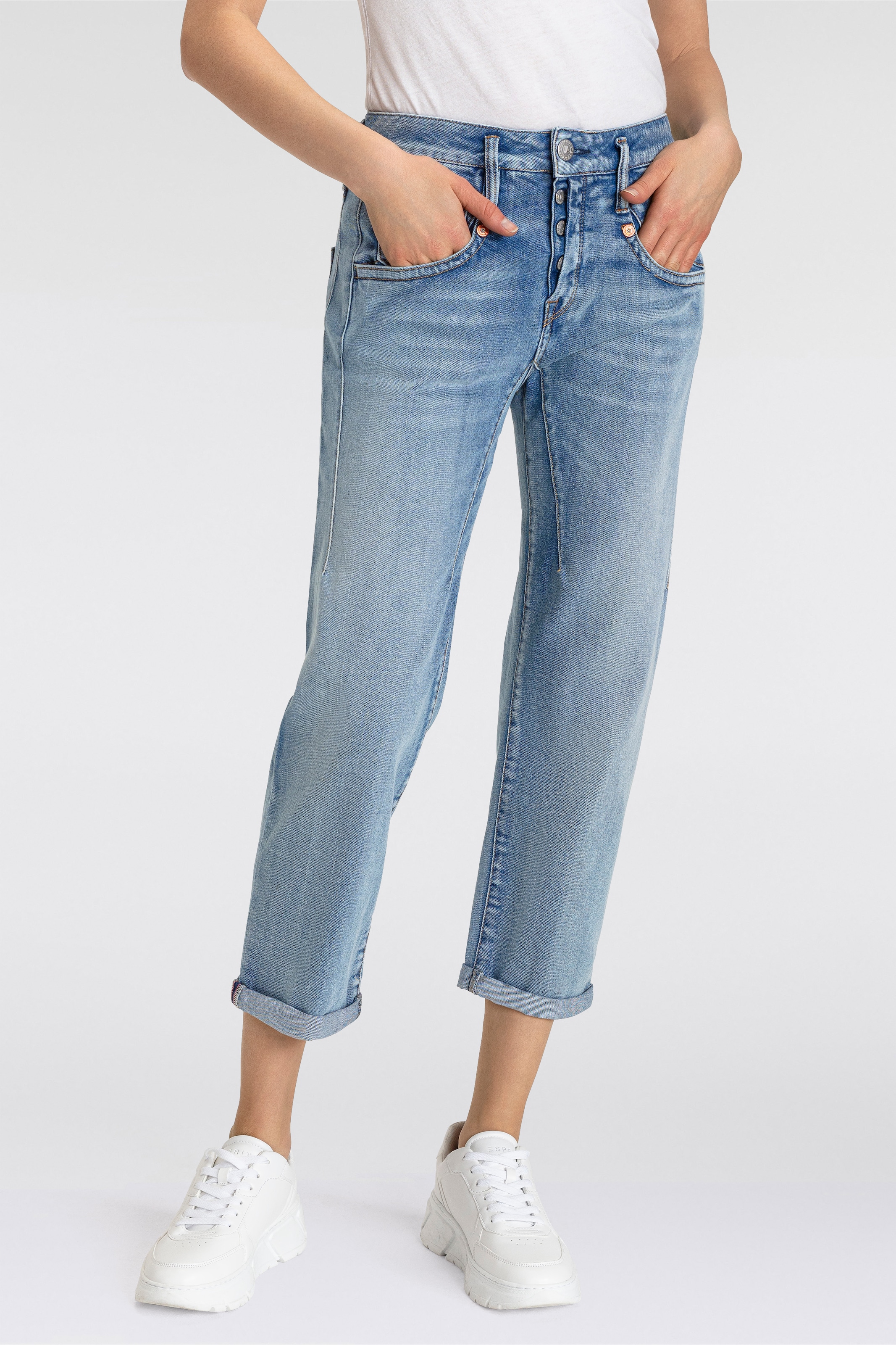 Herrlicher 7/8-Jeans »Shyra Tap Denim« mit Abnähern vorn